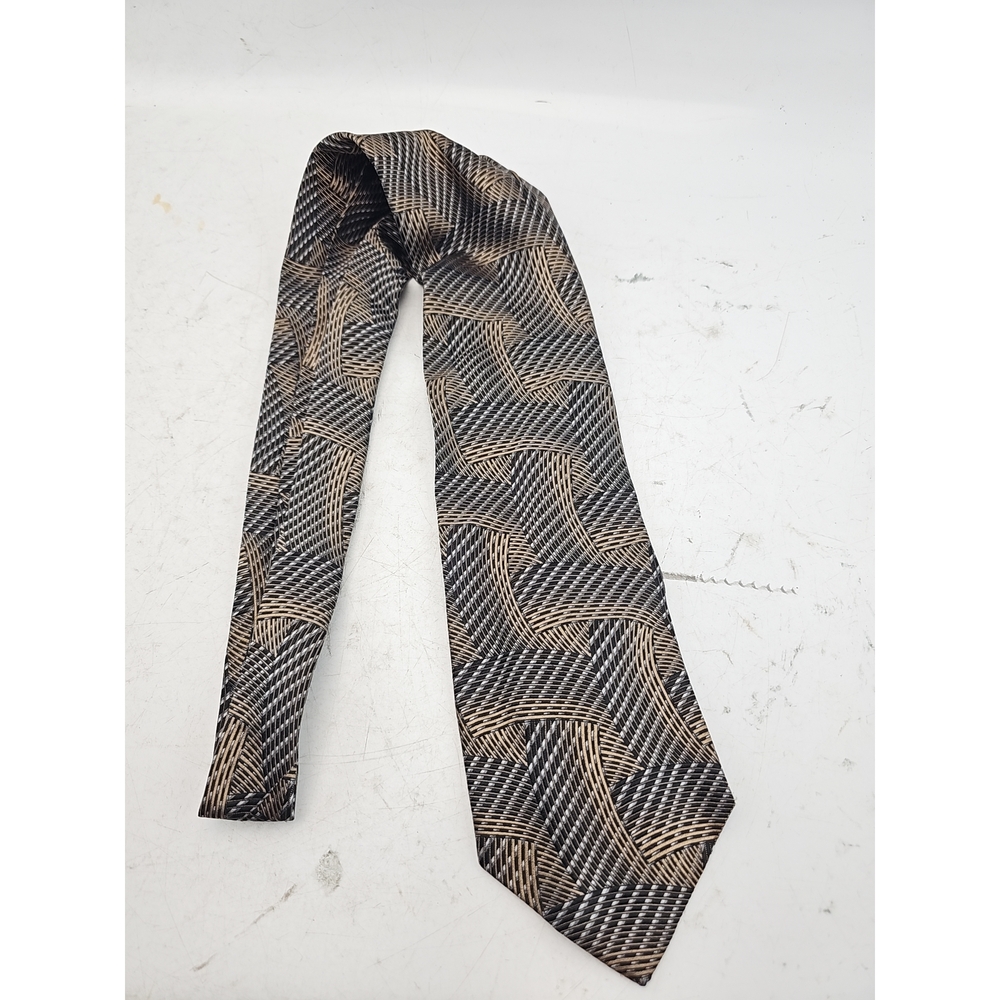 Pavone Italy Modern Textured Geometric Silk Tie